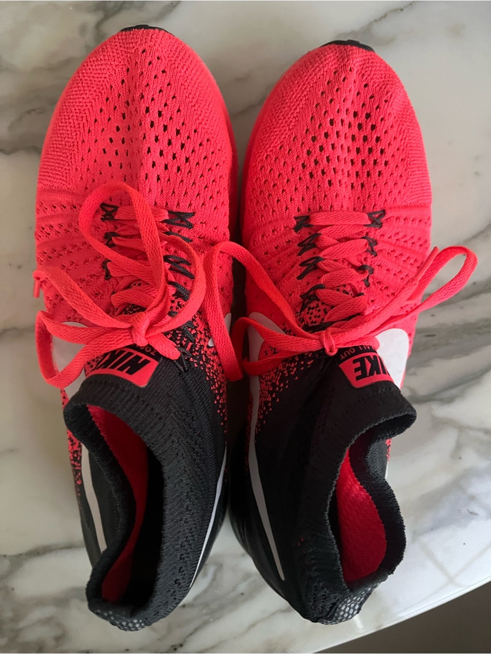 Nike Women's Flyknit Running Shoes - Neon Pink and Black